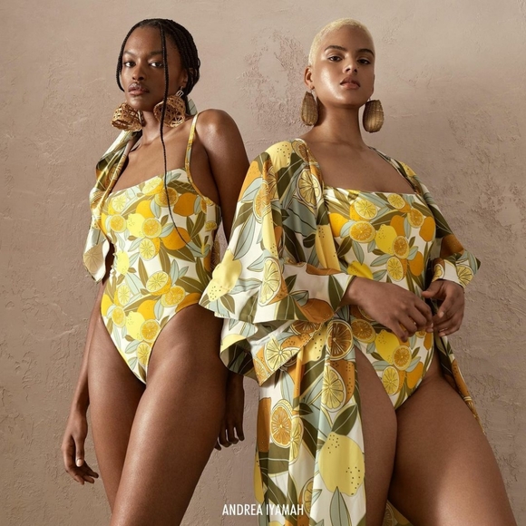 Andrea Iyamah Sari Lemon Print One Piece - Picture 2 of 14